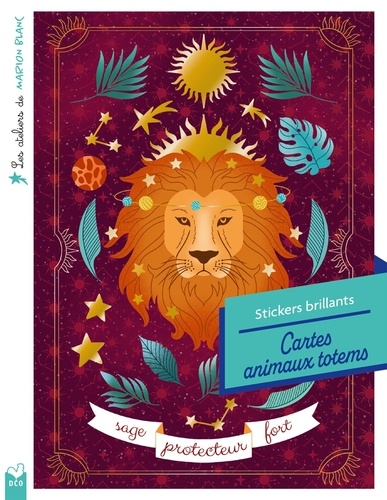 Cartes animaux totem, stickers brillants