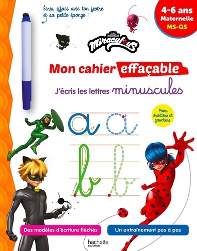 Miraculous J'écris les lettres minuscules MS-GS. Avec un feutre effaçable