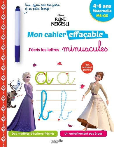 La Reine des neiges 2 J'écris les lettres minuscules MS-GS. Avec un feutre effaçable