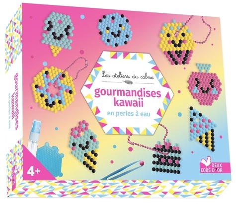 Gourmandises kawaii en perles à eau. Avec 700 perles à eau, 1 plateau, 1 vaporisateur, 1 pince, 3 chaînettes, 8 modèles