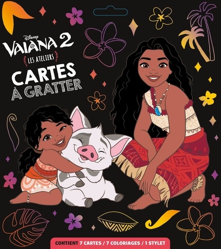 Cartes à Gratter Vaiana 2. Avec 7 cartes, 7 coloriages et 1 stylet