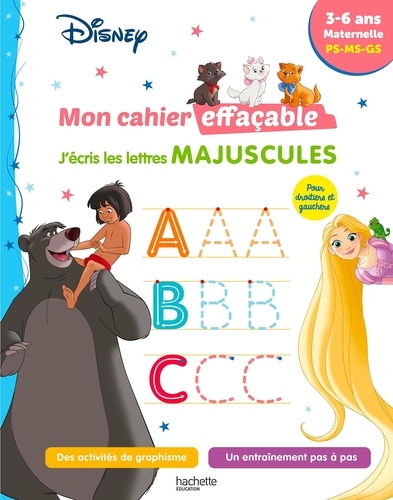 J'écris les lettres majuscules PS-MS-GS Disney