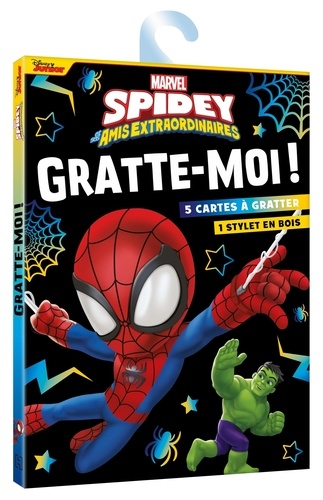 Spidey et ses amis extraordinaires. 5 cartes à gratter, 1 stylet en bois