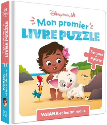 Vaiana et les animaux. 5 puzzles de 4 pièces