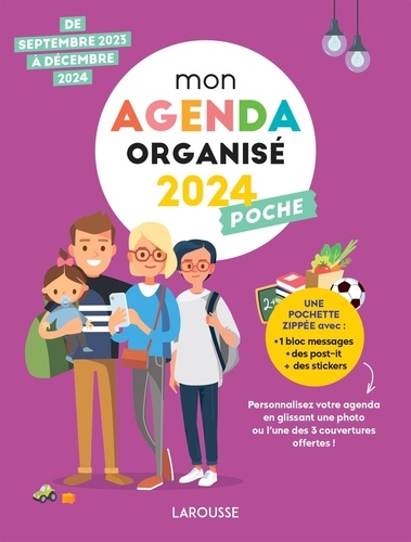 Mon agenda organisé poche. De septembre 2023 à décembre 2024, Edition 2024