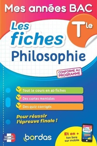 Les fiches Philosophie Tle. Edition 2024