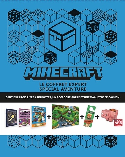 Minecraft : Le coffret expert spécial aventure. Avec 3 livres, 1 poster, 1 accroche-porte, 1 maquette de cochon