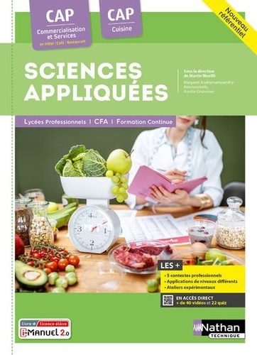 Sciences appliquées CAP Cuisine CAP Commercialisation et services en Hôtel-Café-Restaurant. Edition 2024