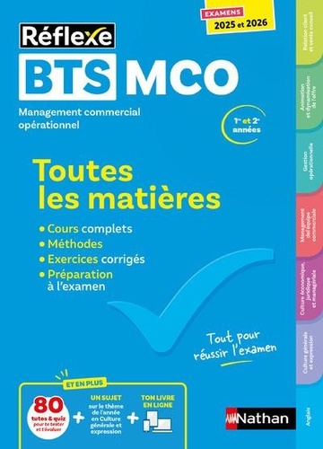 Management commercial opérationnel BTS MCO 1 et 2 Toutes les matières. Edition 2025-2026