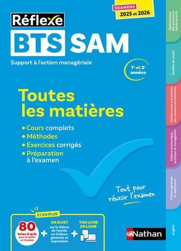 Toutes les matières BTS SAM 1re/2e années. Edition 2025-2026