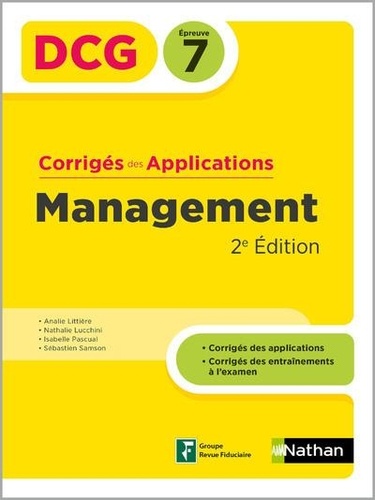 DCG 7 Management. Corrigés des applications, Edition 2024