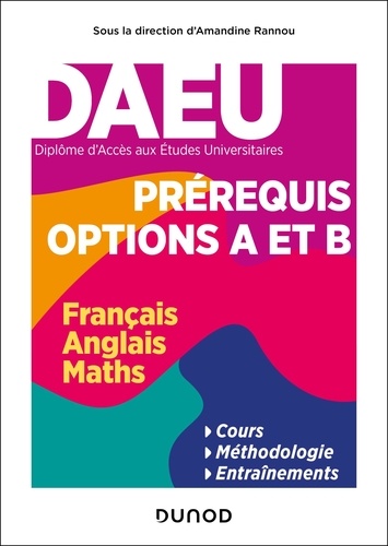 DAEU, prérequis options A et B. Français, anglais, maths