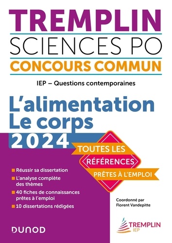 Tremplin Sciences Po IEP Questions contemporaines. L'alimentation - Le corps, Edition 2024