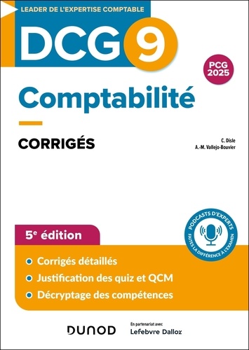 Comptabilité DCG 9. Corrigés, Edition 2025