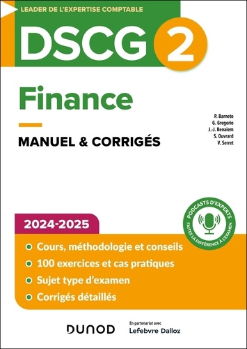 Finance DSCG 2 Finance. Manuel & corrigés, Edition 2024-2025