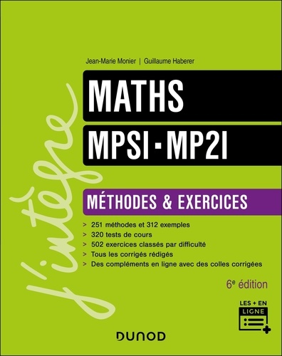 Maths MPSI-MP2I. Méthodes et exercices, 6e édition