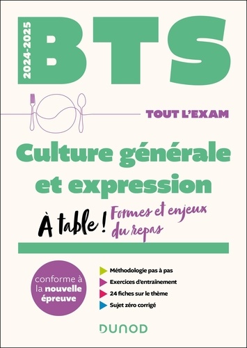 BTS Culture générale et Expression. A table ! formes et enjeux du repas, Edition 2024-2025