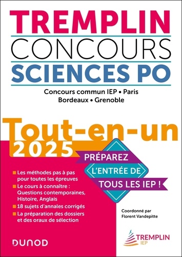 Tremplin concours Sciences Po. Tout-en-un Concours commun IEP, Paris, Bordeaux, Grenoble, Edition 2025