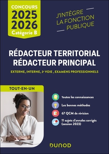 Rédacteur territorial, Rédacteur territorial principal. Externe, interne, 3e voie, examens professionnels. Tout-en-un, Edition 2025-2026