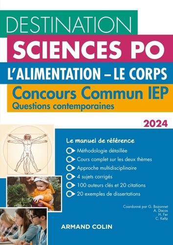 L'alimentation ; Le corps. Concours commun IEP - Questions contemporaines, Edition 2024