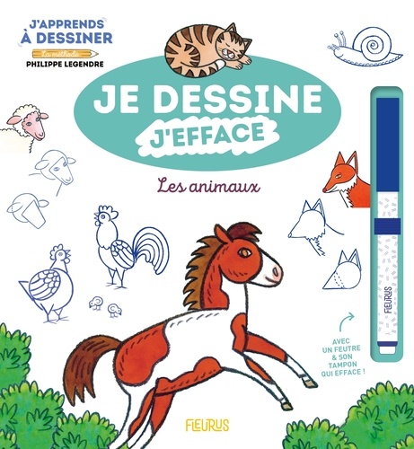 Les animaux. Avec 1 feutre & son tampon qui efface !