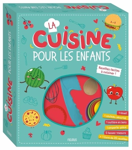 La cuisine pour les enfants. Coffret avec 1 livre de 20 recettes + 9 accessoires de cuisine adaptés aux enfants