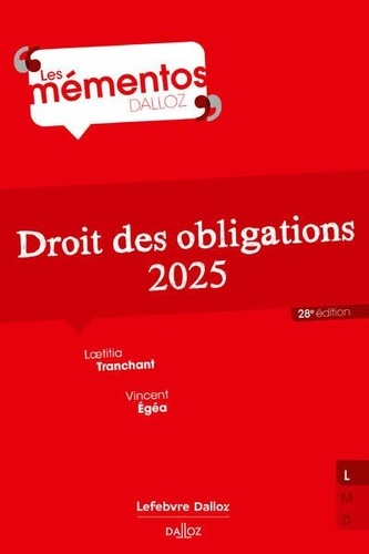 Droit des obligations. Edition 2025