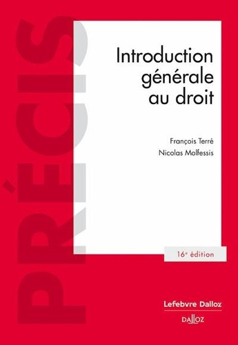 Introduction générale au droit. 16e édition