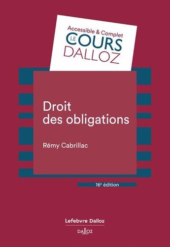 Droit des obligations. 16e édition