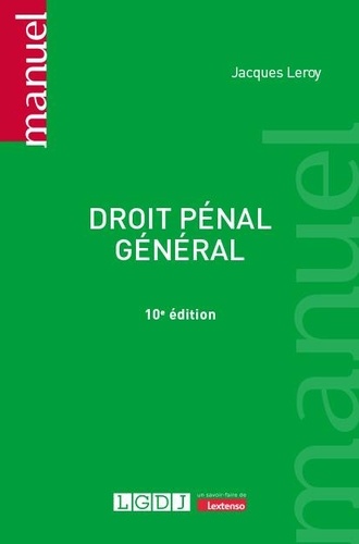 Droit pénal général. 10e édition