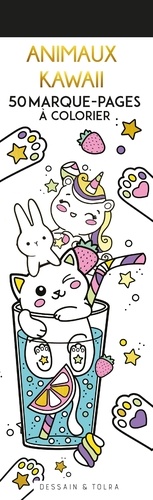 Animaux kawaii. 50 marque-pages à colorier