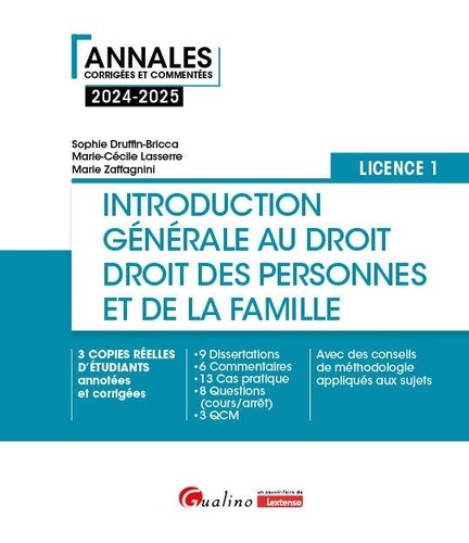 Introduction générale droit des personnes et de la famille. Licence 1