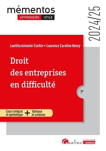 Droit des entreprises en difficulté. Edition 2024-2025