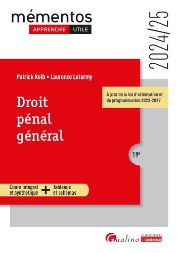 Droit pénal général. Edition 2024-2025