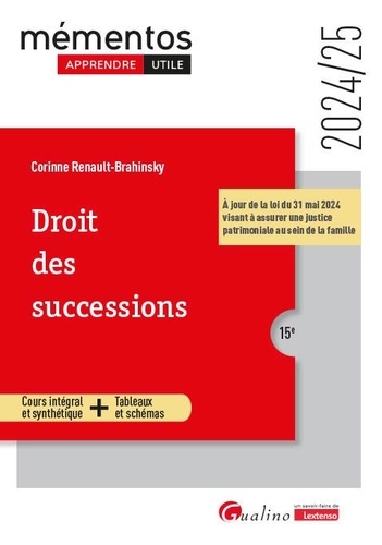 Droit des successions. Edition 2024-2025