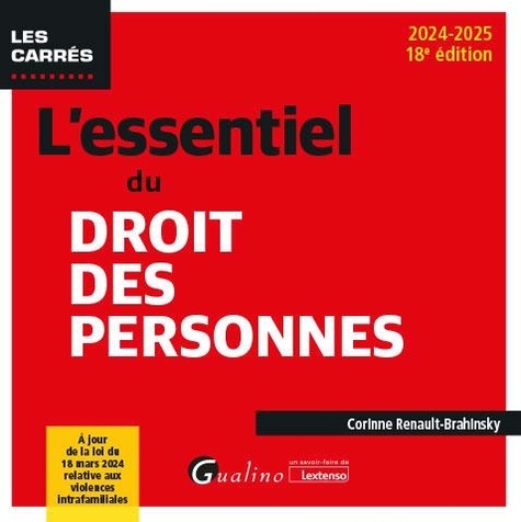 L'essentiel du droit des personnes. Edition 2024-2025