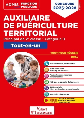 Concours Auxiliaire de puériculture territorial. Principal de 2e classe ; Tout-en-un, Edition 2025-2026