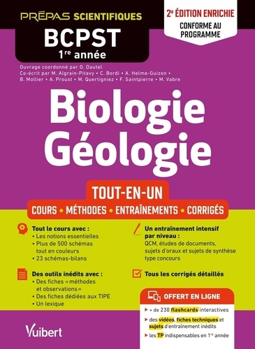 Biologie-Géologie BCPST 1re année. Tout-en-un - Cours, méthodes, entraînements, corrigés, Edition 2024
