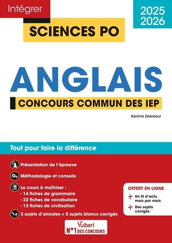 Anglais. Concours commun des IEP, Edition 2025-2026