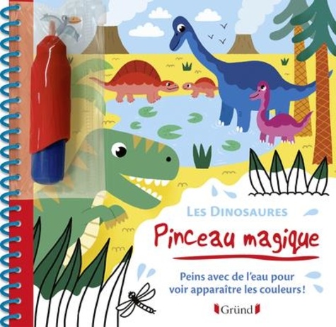 Les dinosaures. Peins avec de l'eau pour voir apparaitre les couleurs ! Avec un pinceau