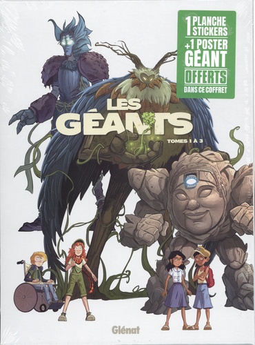 Les géants Tomes 1 à 3 : Coffret en 3 volumes : Tome 1 : Erin ; Tome 2 : Siegfried ; Tome 3 : Bora et Leap. Avec une planche de stickers et un poster géant