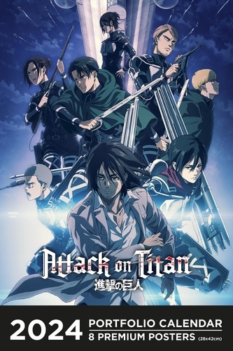 Attack on Titan. 8 premium posters, de janvier à décembre, Edition 2024, Edition bilingue français-anglais