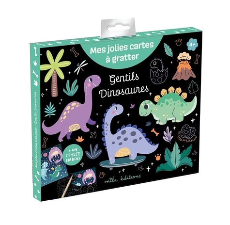 Gentils dinosaures. Avec un stylet en bois