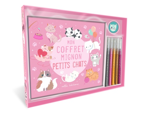 Mon coffret mignon Petits chats. Avec un livre de coloriage, 5 feutres et 15 stickers