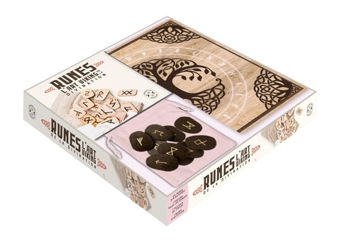 Runes, l'art viking de la divination. Coffret avec 24 runes divinatoires, 1 pochon, 1plateau et 1 guide