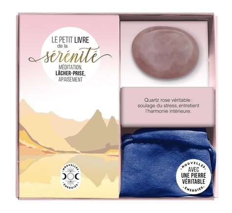 Coffret Ma petite pierre de sérénité. Méditation, lâcher-prise, apaisement.  Avec 1 véritable quartz rose et sa pochette