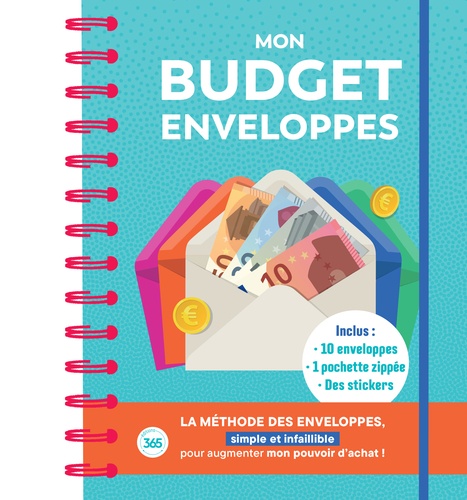 Mon budget enveloppes. Avec 10 enveloppes, 1 pochette zippée, des stickers