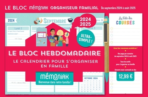 Le bloc hebdomadaire organiseur familial. Edition 2024-2025
