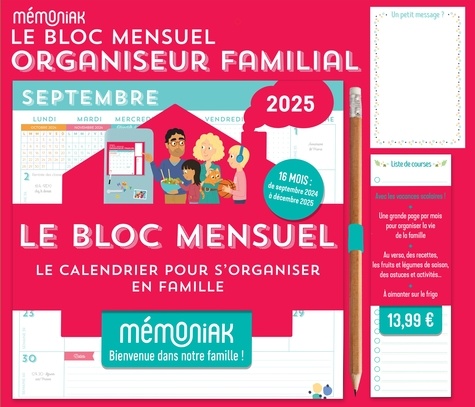 Le bloc mensuel organiseur familial. Edition 2025