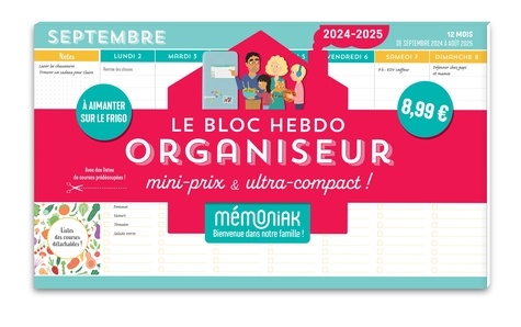 Le Bloc hebdo organiseur mini-prix & ultra-compact. Edition 2024-2025